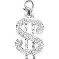 14k Gold Diamond Accent Pave Dollar Sign Charm