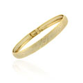 Silver 18k Yellow Goldplated Diamond-cut Bangle
