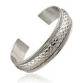 Sterling Silver Bali Inspired Woven Cuff Bangle
