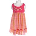 Good Lad Girl's Plaid and Flower Embroidery Dress