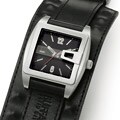 Buffalo Crossroads Men's Black Leather Strap Watch