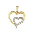 14k Two-tone Gold Diamond Accent Heart Necklace