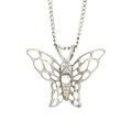 Sterling Silver Cubic Zirconia Butterfly Necklace