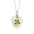 Sterling Silver Four-leaf Clover Heart Necklace