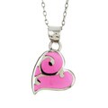 Sterling Silver Pink Heart Necklace