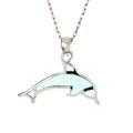 Sterling Silver Blue Dolphin Necklace
