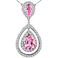 14k Gold Pink Topaz 4/5ct TDW Diamond Necklace