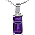 14k White Gold Amethyst and Diamond Necklace (H-I, I1)