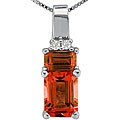 14k White Gold Garnet and Diamond Necklace