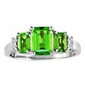 14k White Gold Peridot and Diamond Ring (H-I, I1)