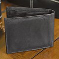 Kozmic Black Leather Bi-fold Wallet