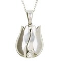 Sterling Silver Tulip and Heart Necklace