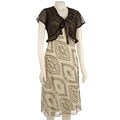 Sheri Martin Crochet Shrug and Printed Dress