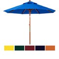 Premium 9-foot Round Teak Wood Patio Umbrella