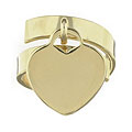 18k Gold over Sterling Silver Heart Charm Ring