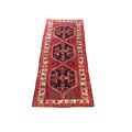 Persian Hamadan Hand-knotted Red/ Ivory Rug (3'8 x 11')