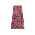 Persian Hamadan Hand-knotted Black/ Navy Rug (3'8 x 13'2)