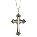 Sterling Silver Fleur de Lis Cross Necklace