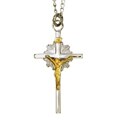 Sterling Silver Starburst Crucifix Necklace