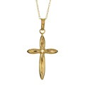 14k Yellow Gold Polished Cross Necklace