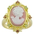 14k Gold over Silver Cameo Cubic Zirconia Ring