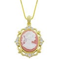 14k Gold Over Sterling Silver Cameo CZ Necklace