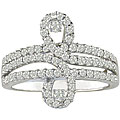 14k White Gold 3/4ct TDW Diamond Ribbon Ring (H-I, SI1)