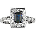 14k Gold Sapphire and 1/2ct TDW Diamond Ring (G-H, SI2)