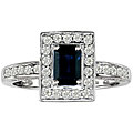 14k Gold Blue Sapphire and 1/2ct TDW Diamond Ring (I, I1)