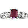 14k White Gold Ruby and 1/2ct TDW Diamond Ring (G-H, SI2)