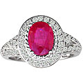 14k White Gold Ruby and 1/2ct TDW Diamond Ring (G-H, SI2)