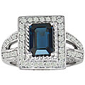 14k Gold Blue Sapphire and 2/3ct TDW Diamond Ring (H-I, I2)