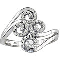 14k White Gold 1/6ct TDW Diamond Squiggle Ring (H-I, I1)