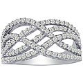 14k White Gold 7/8ct TDW Diamond Crossover Band (H-I, I1)
