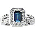 14k Gold Sapphire 1/2ct TDW Diamond Ring (G-H, SI2)