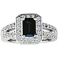 14k Gold Blue Sapphire 1/2ct TDW Diamond Ring (I, I1)