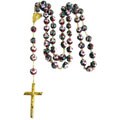 Jerusalem 12 mm Glass Capped Silverplated Rosary