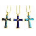 Jerusalem Stone Cross with Metal Necklace