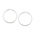 Sterling Silver 60 mm Diamond-cut Hoop Earrings