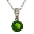 Charles Winston Solitaire Green CZ Necklace