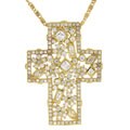 Charles Winston Goldtone CZ Cross Necklace