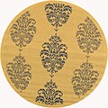 Courtyard Royalty Natural/ Blue Rug (6'7 Round)