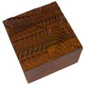 Handmade Teak Wood Leaf Jewelry Box (Indonesia)