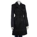 DKNY Women's Black Classic Trench Coat