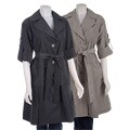 DKNY Women's Roll-up Sleeve Sporty Trench Coat