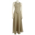 J Kara Women's Champagne Scallop Edge Dress