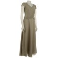 J Kara Women's Champagne Mock Wrap Dress