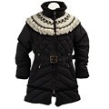 Ugg Girl's Black Wool and Down 3/4-length Coat