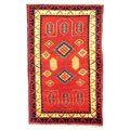 Indo Kazak Hand-knotted Red/ Ivory Rug (4'6 x 6'6)