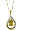 10k Yellow Gold Citrine and Diamond Necklace